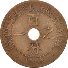 FRENCH INDO-CHINA, Cent, 1903, Paris, EF(40-45), Bronze, KM:8, Lecompte:59