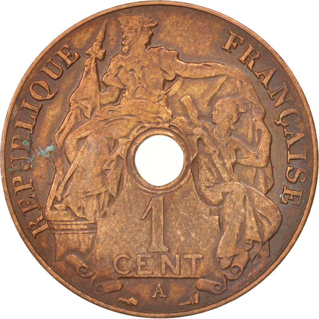 Moneda, INDOCHINA FRANCESA, Cent, 1919, Paris, MBC+, Bronce, KM:12.1