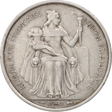 New Caledonia, 5 Francs, 1952, Paris, EF(40-45), Aluminum, KM:4, Lecompte:71