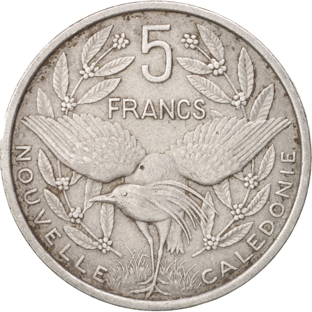 New Caledonia, 5 Francs, 1952, Paris, EF(40-45), Aluminum, KM:4, Lecompte:71