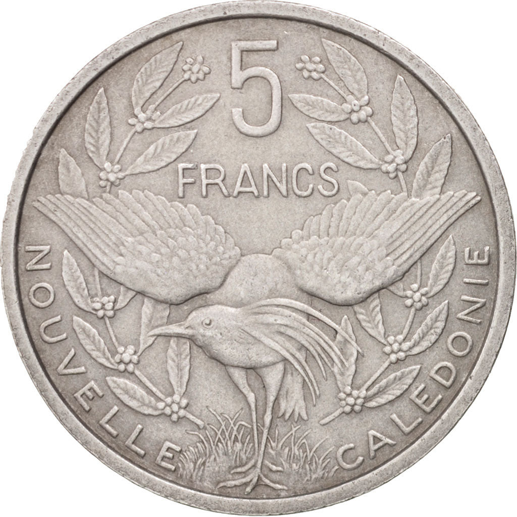New Caledonia, 5 Francs, 1952, Paris, AU(50-53), Aluminum, KM:4, Lecompte:71