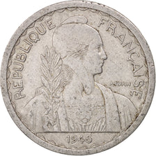 INDOCINA FRANCESE, 10 Cents, 1945, Paris, BB+, Alluminio, KM:28.1