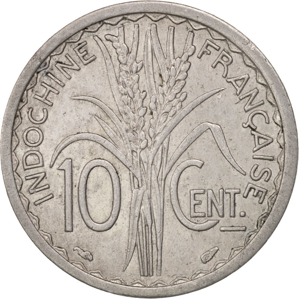 Münze, FRENCH INDO-CHINA, 10 Cents, 1945, Paris, SS+, Aluminium, KM:28.1