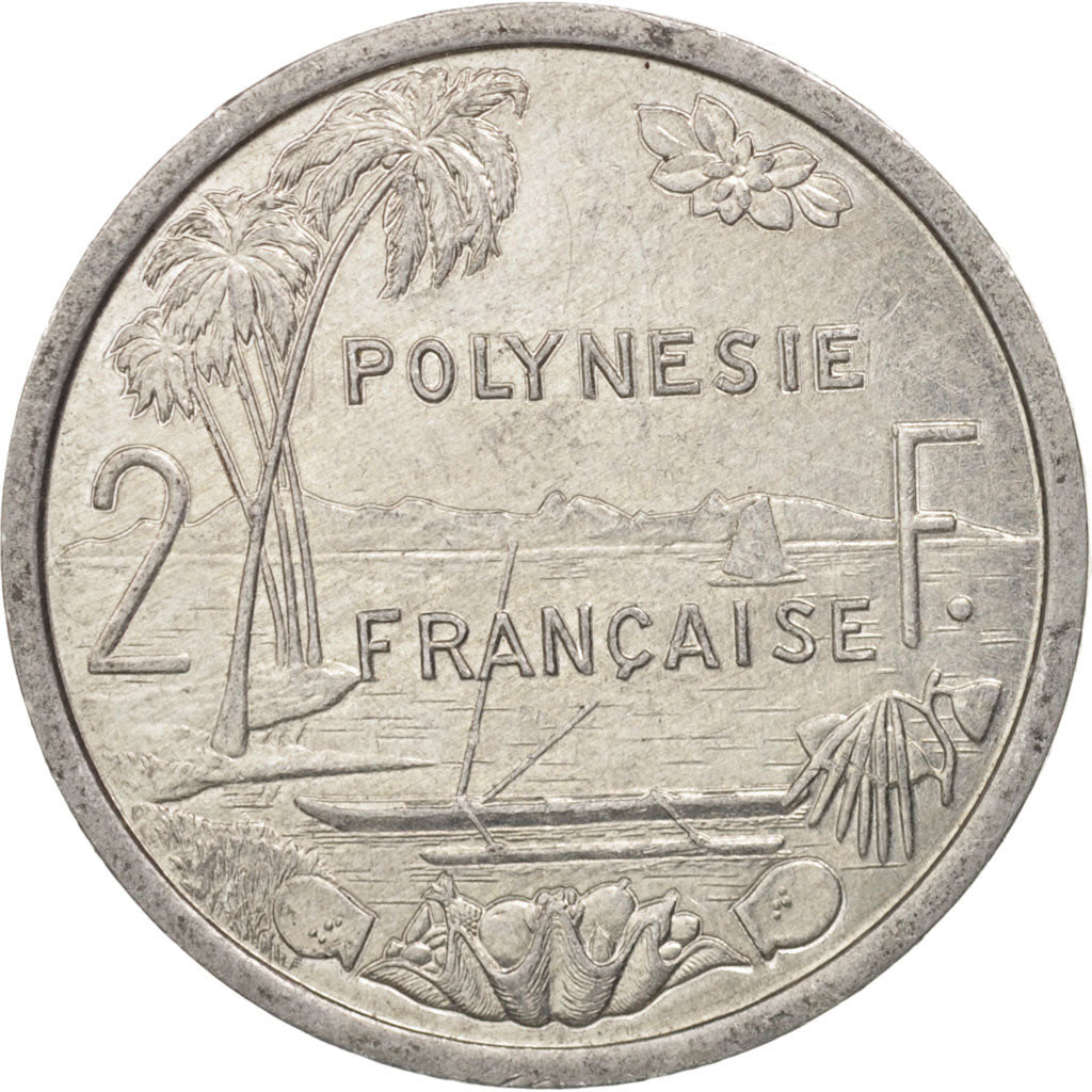 Coin, French Polynesia, 2 Francs, 1986, Paris, AU(50-53), Aluminum, KM:10
