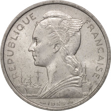 Réunion, 5 Francs, 1955, Paris, AU(55-58), Aluminum, KM:9