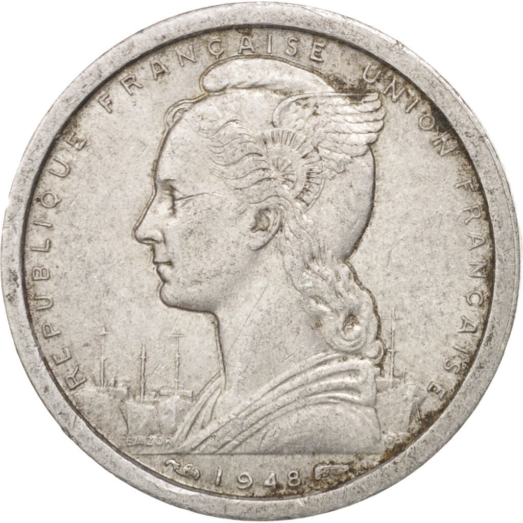 Africa equatoriale francese, Franc, 1948, Paris, BB, Alluminio, KM:6