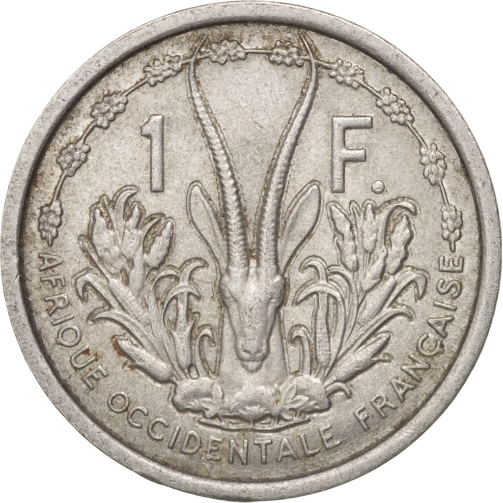 French West Africa, Franc, 1955, Paris, AU(50-53), Aluminum, KM:3