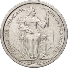 Coin, New Caledonia, 2 Francs, 1949, Paris, AU(55-58), Aluminum, KM:3