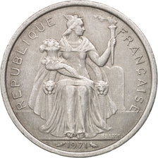 New Caledonia, 2 Francs, 1971, Paris, AU(50-53), Aluminum, KM:9