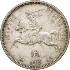Lithuania, 2 Litu, 1925, King's Norton, AU(50-53), Silver, KM:77