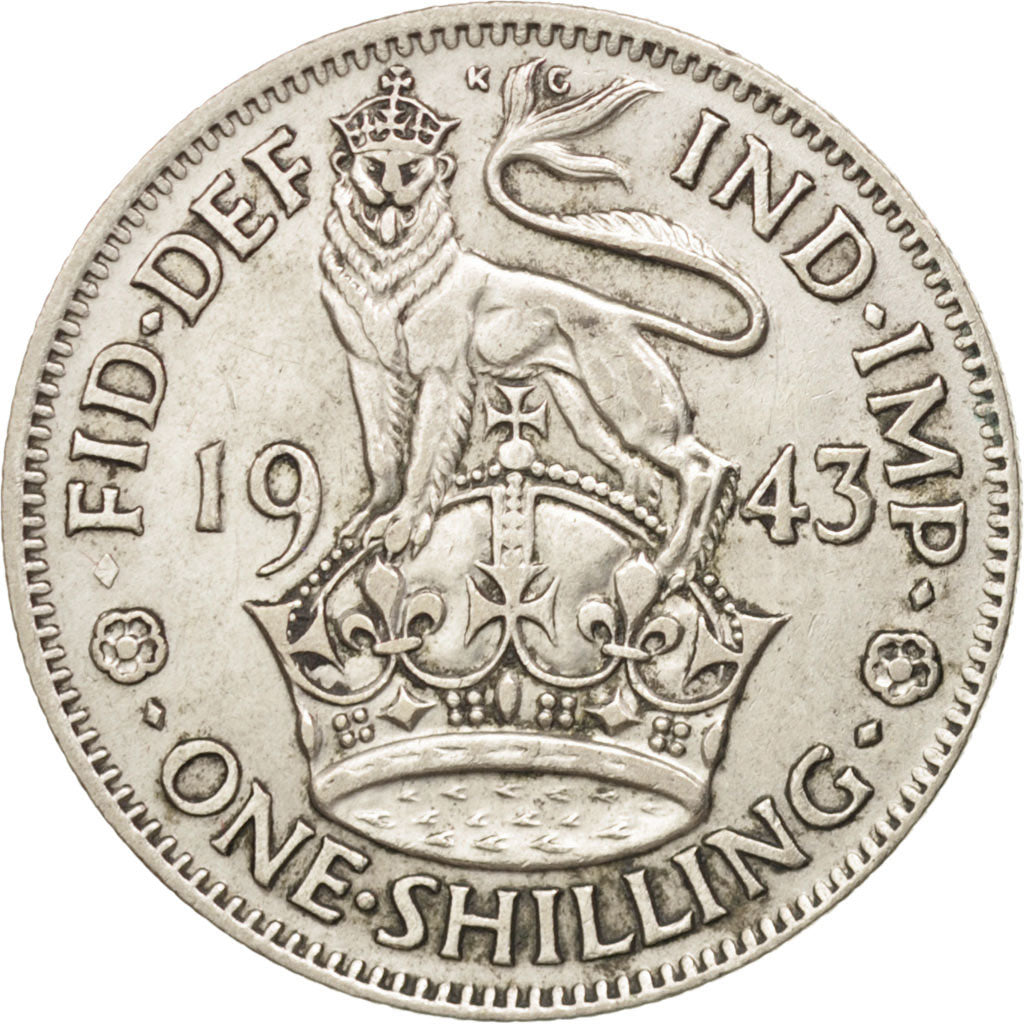 Great Britain, George VI, Shilling, 1943, AU(50-53), Silver, KM:853