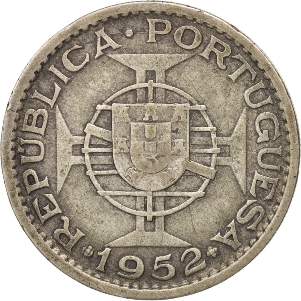 Angola, 20 Escudos, 1952, BB, Argento, KM:74
