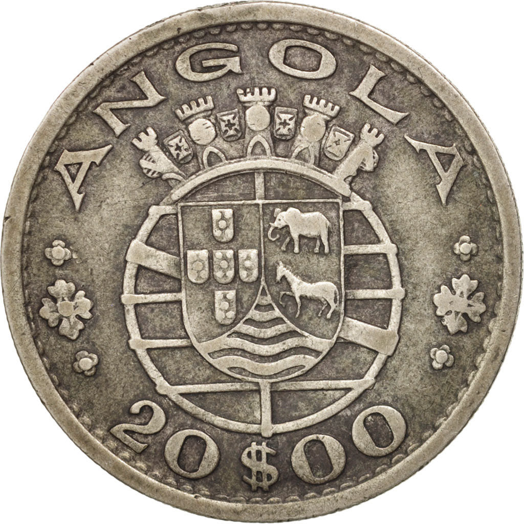 Angola, 20 Escudos, 1952, BB, Argento, KM:74