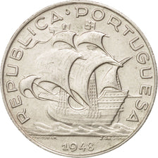 Portugal, 5 Escudos, 1948, Lisbon, AU(50-53), Silver, KM:581