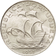 Portugal, 2-1/2 Escudos, 1951, Lisbon, AU(55-58), Silver, KM:580