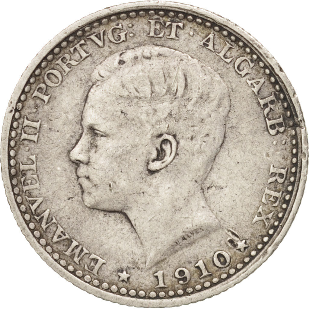 Portugal, Manuel II, 100 Reis, 1910, Lisbon, EF(40-45), Silver, KM:548
