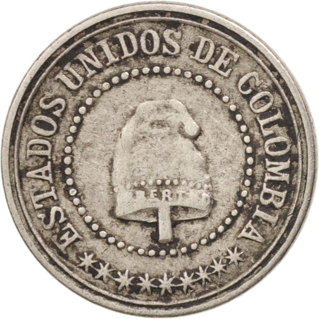Colombia, 2-1/2 Centavos, 1881, Scoville Mfg. Co., Waterbury, CT, USA,