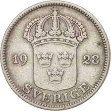 Sweden, Gustaf V, 50 Öre, 1928, Stockholm, EF(40-45), Silver, KM:788