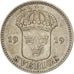 Svezia, Gustaf V, 25 Öre, 1919, Stockholm, BB+, Argento, KM:785