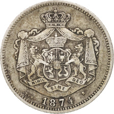 Romania, Carol I, Leu, 1874, Bucarest, EF(40-45), Silver, KM:10