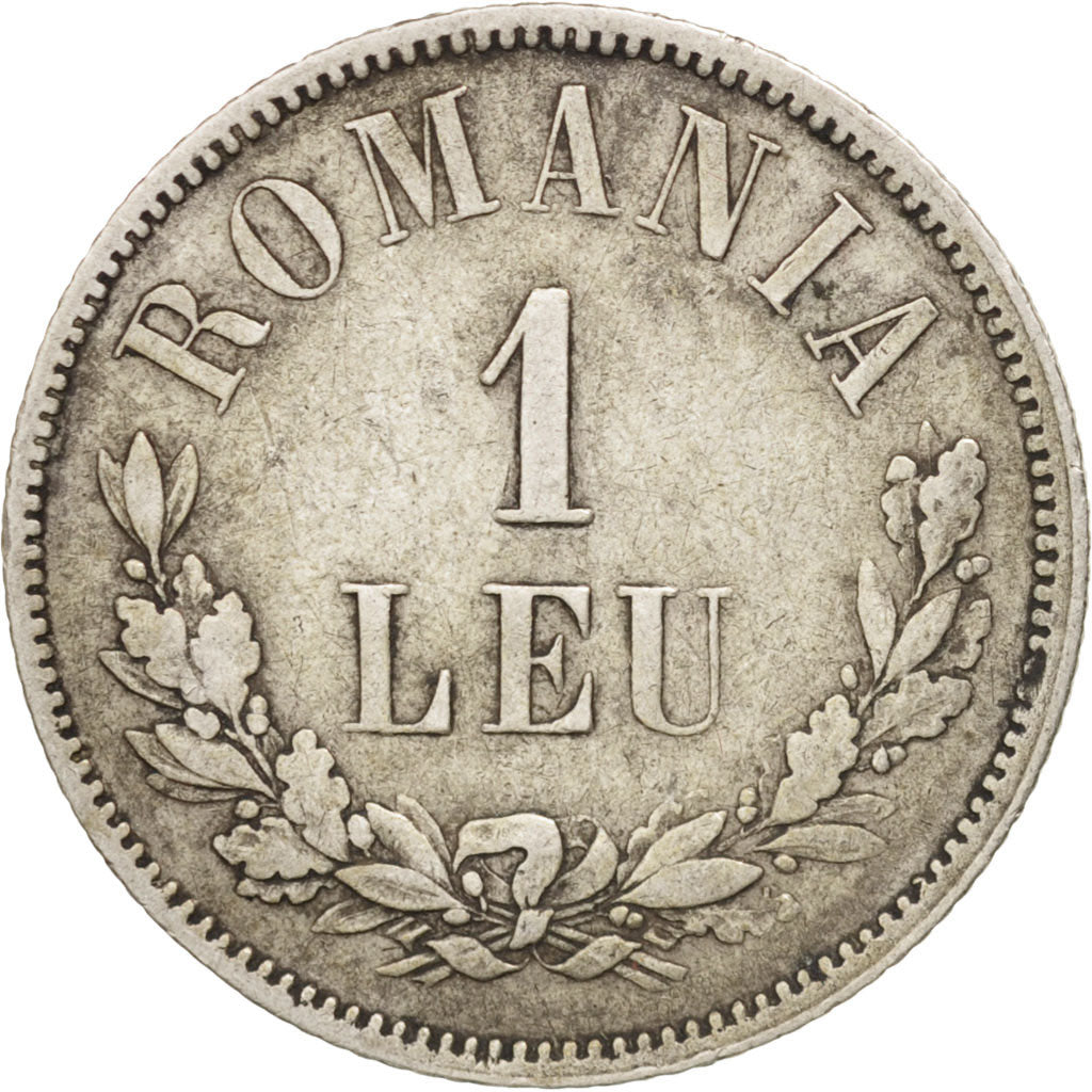Romania, Carol I, Leu, 1874, Bucarest, EF(40-45), Silver, KM:10