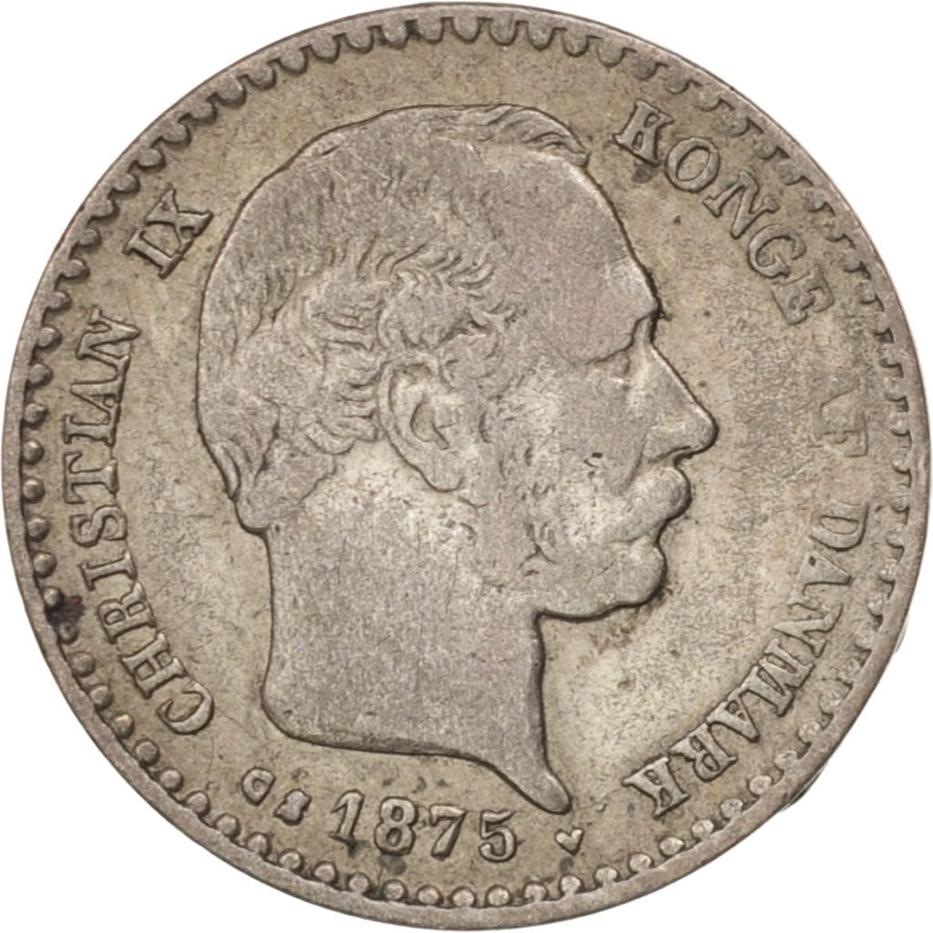 Coin, Denmark, Christian IX, 10 Öre, 1873, Copenhagen, EF(40-45), Silver