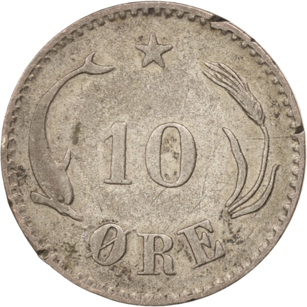 Coin, Denmark, Christian IX, 10 Öre, 1873, Copenhagen, EF(40-45), Silver
