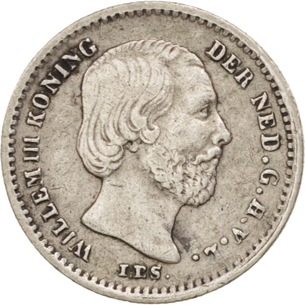Moneta, Holandia, William III, 5 Cents, 1863, AU(50-53), Srebro, KM:91