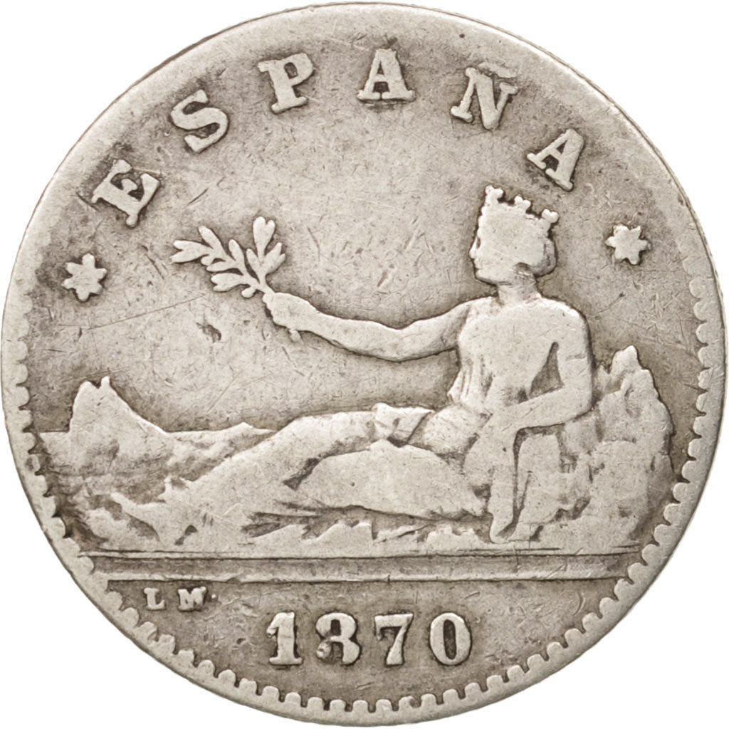 Spain, Provisional Government, 50 Centimos, 1870, Madrid, VF(30-35), Silver