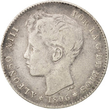 Coin, Spain, Alfonso XIII, Peseta, 1896, EF(40-45), Silver, KM:706