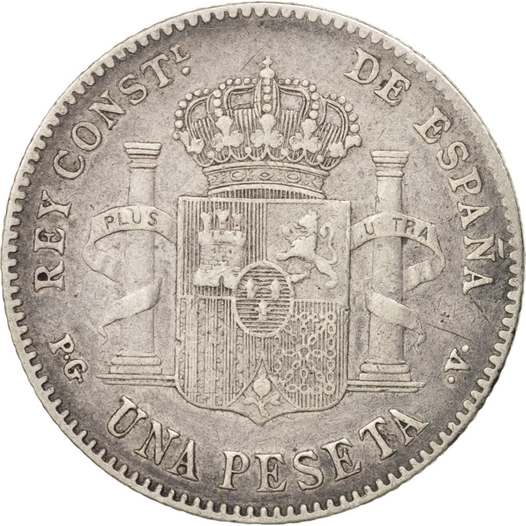 Coin, Spain, Alfonso XIII, Peseta, 1896, EF(40-45), Silver, KM:706