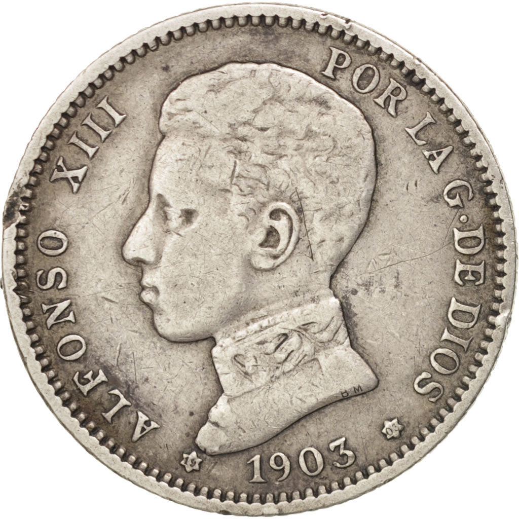 Spain, Alfonso XIII, Peseta, 1903, Madrid, EF(40-45), Silver, KM:721