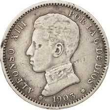 Spain, Alfonso XIII, Peseta, 1903, Madrid, EF(40-45), Silver, KM:721