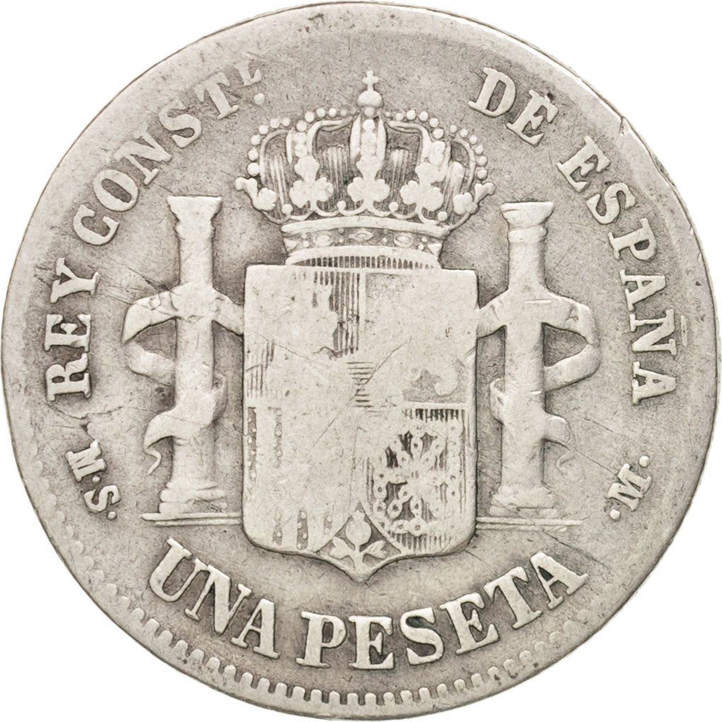 Coin, Spain, Alfonso XII, Peseta, 1885, Madrid, VF(20-25), Silver, KM:686