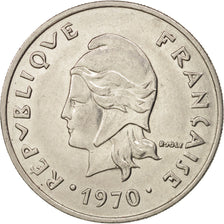 French Polynesia, 20 Francs, 1970, Paris, AU(55-58), Nickel, KM:6
