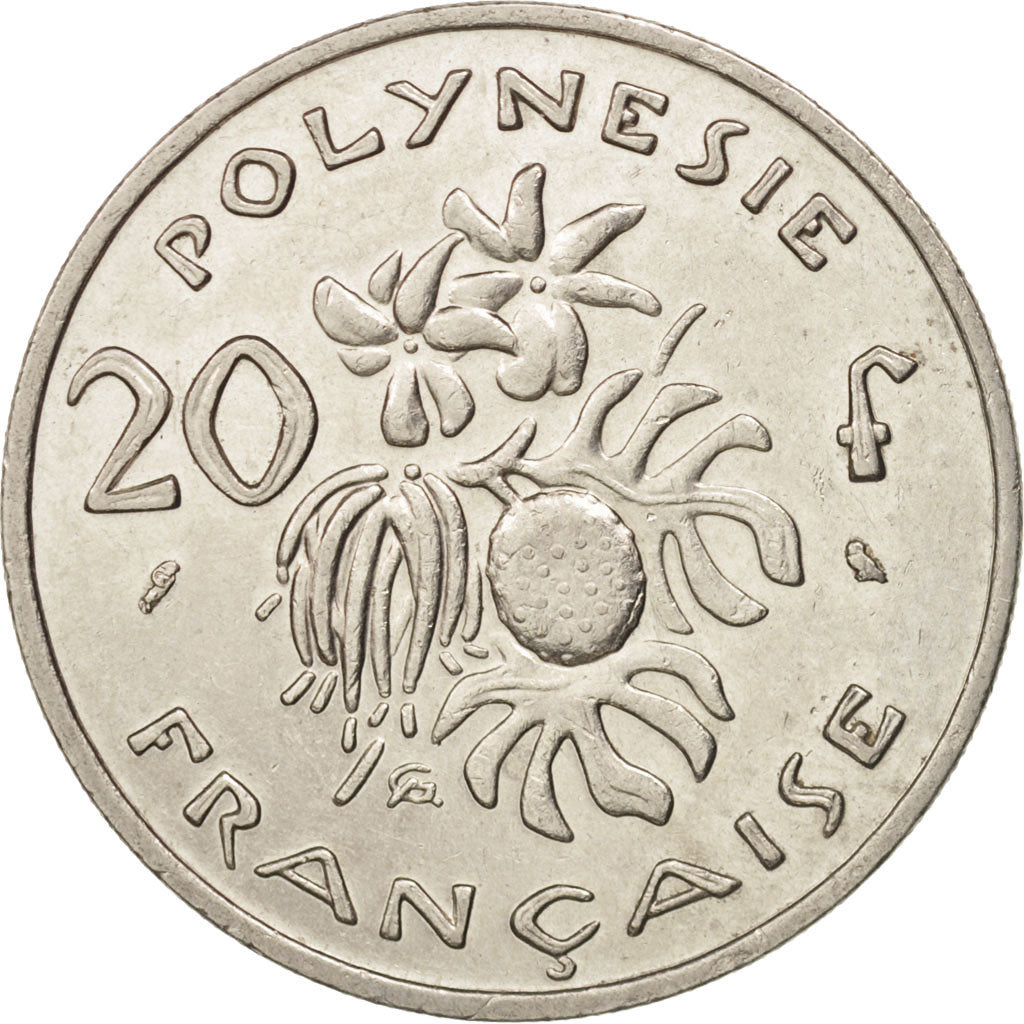 French Polynesia, 20 Francs, 1970, Paris, AU(55-58), Nickel, KM:6