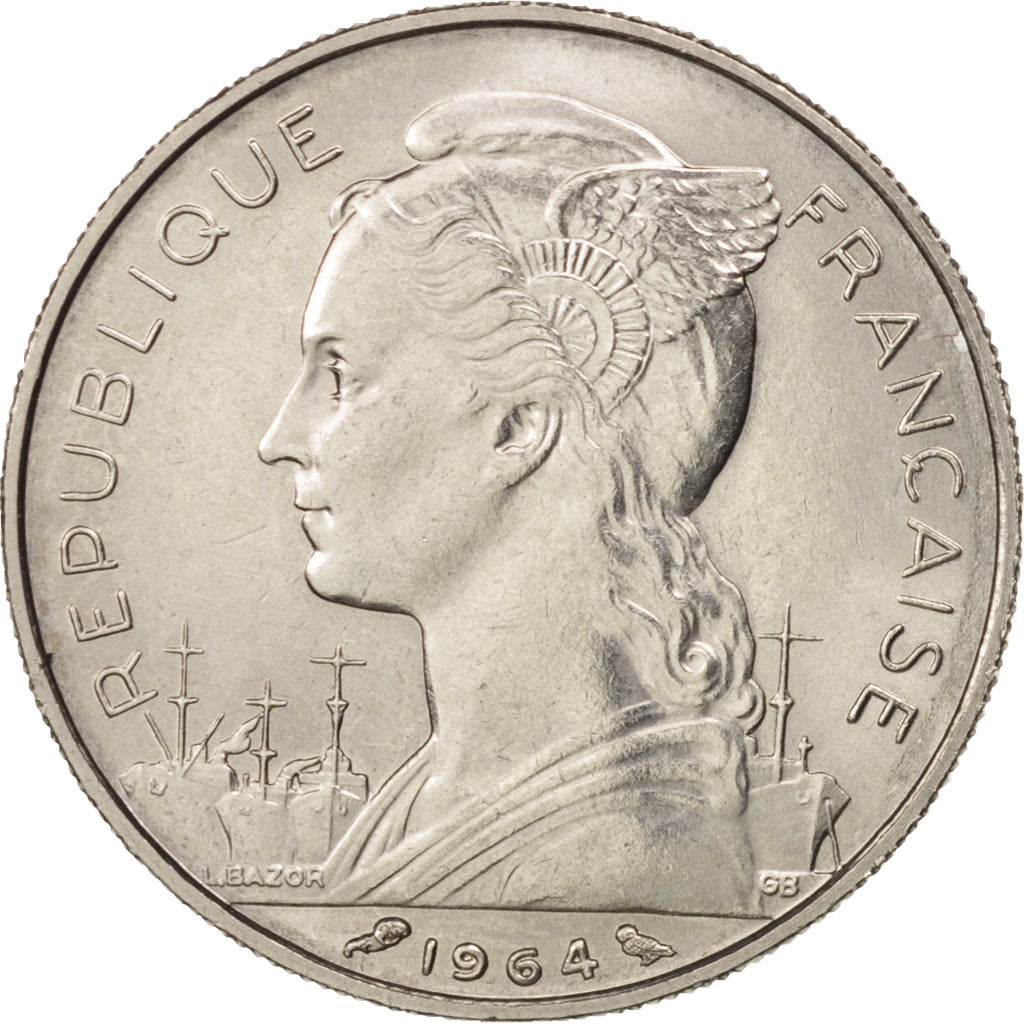 Réunion, 50 Francs, 1964, AU(55-58), Nickel, KM:12
