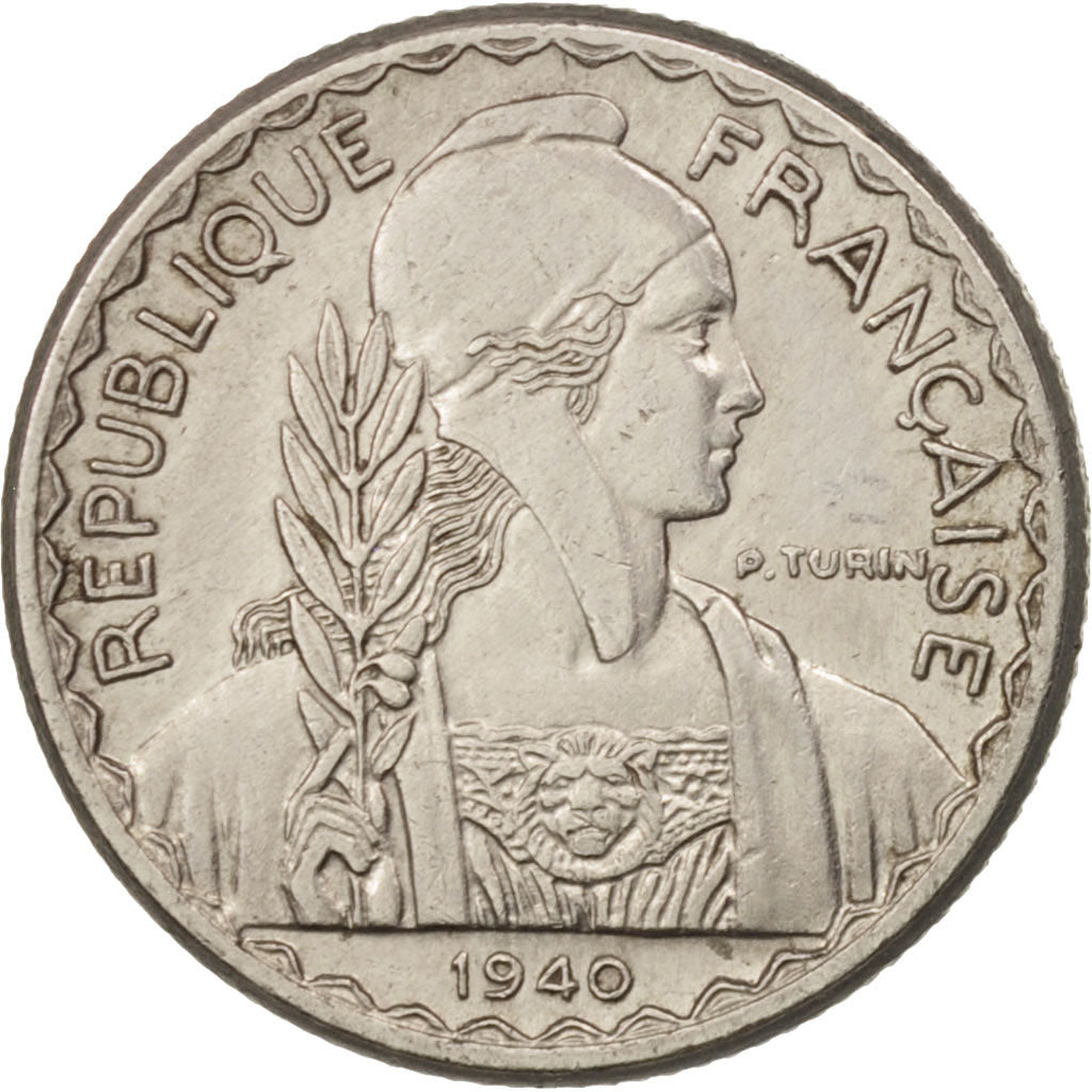 Coin, FRENCH INDO-CHINA, 10 Cents, 1940, Paris, AU(55-58), Nickel, KM:21.1
