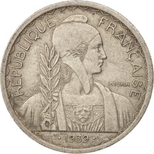 FRENCH INDO-CHINA, 20 Cents, 1939, Paris, AU(55-58), Copper-nickel, KM:23a.1