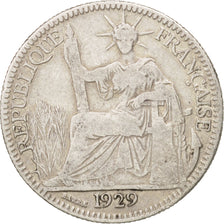 FRENCH INDO-CHINA, 10 Cents, 1929, Paris, VF(20-25), Silver, KM:16.1