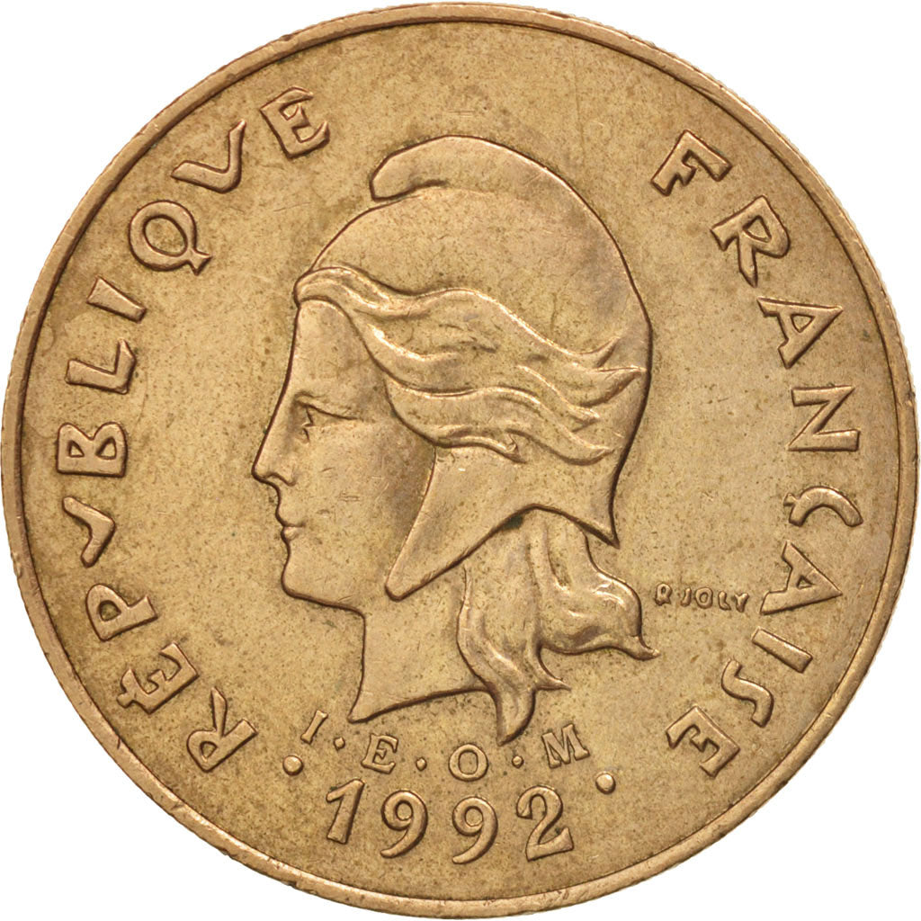 Coin, New Caledonia, 100 Francs, 1992, Paris, AU(50-53), Nickel-Bronze, KM:15