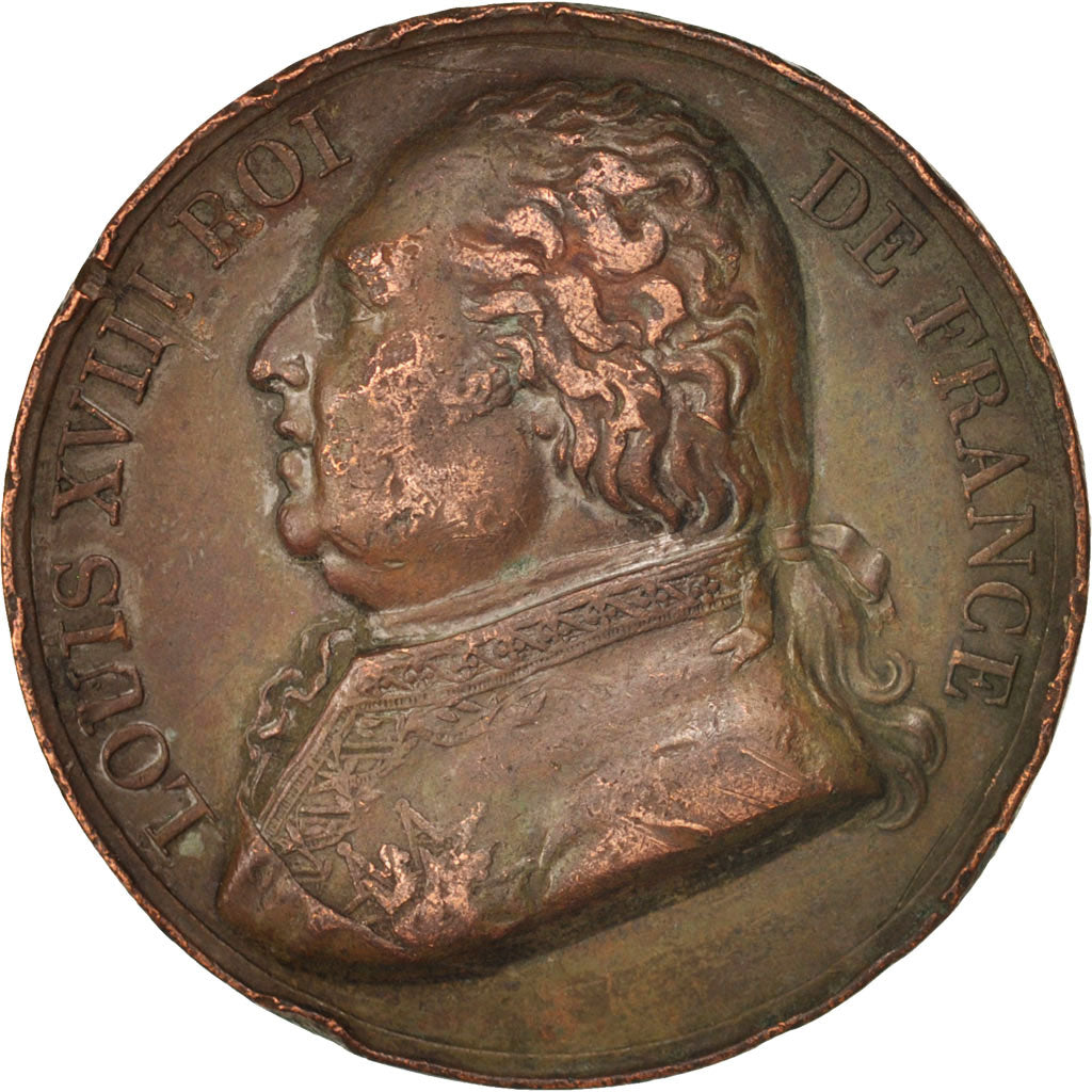 Francia, Medal, Royal, Louis XVIII, Charte Constitutionnelle, 1816, Barre, MB