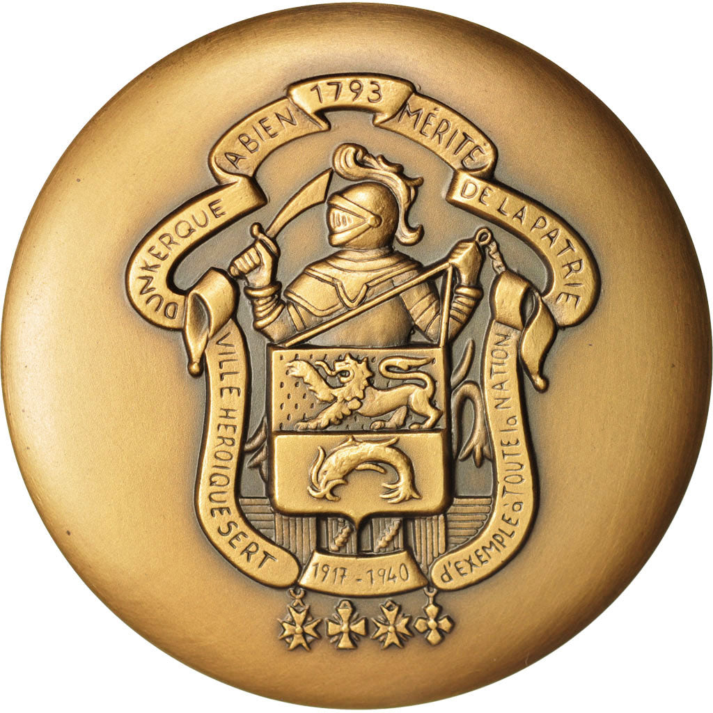 France, Medal, Ville de Dunkerque, History, 2000, MS(63), Bronze, 70