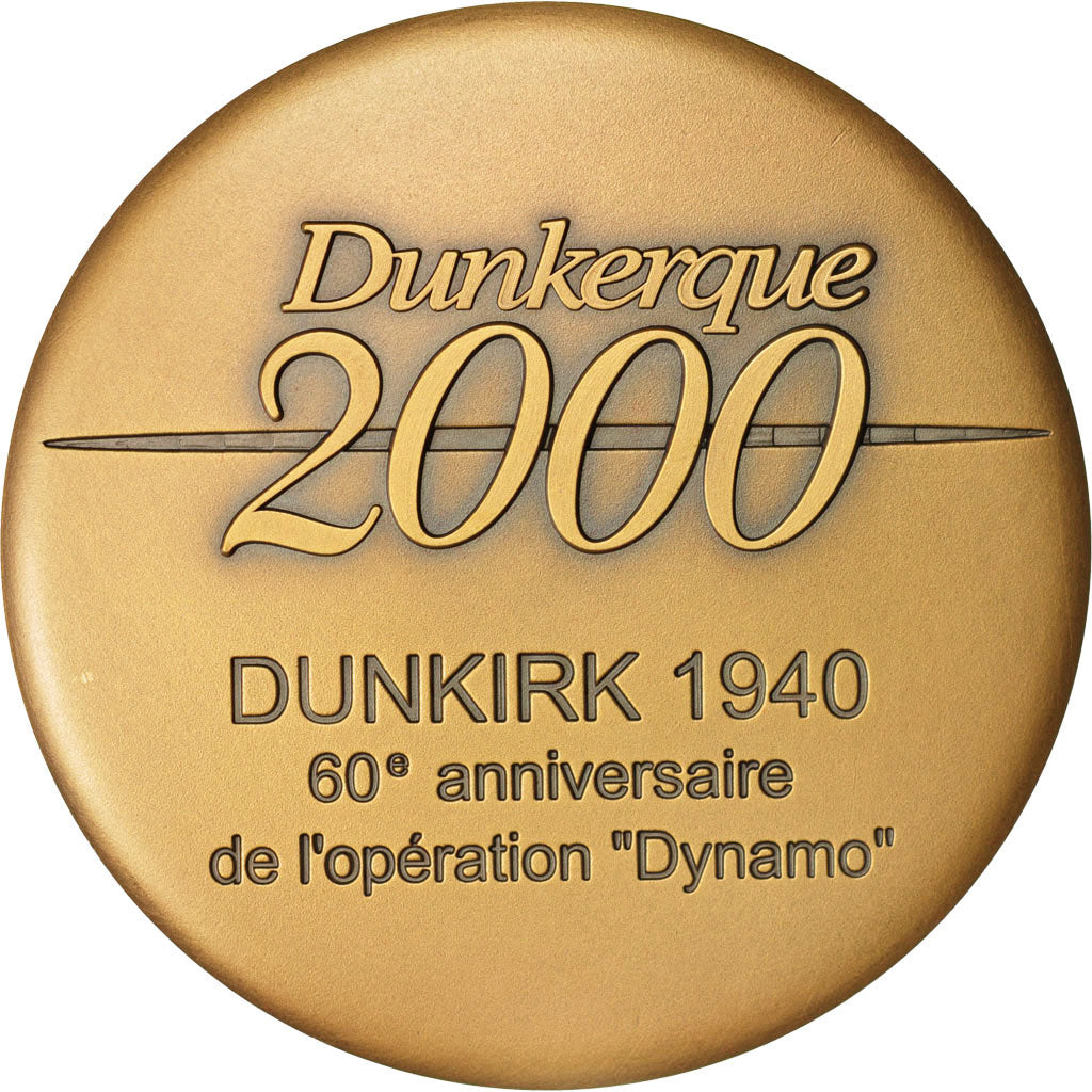 France, Medal, Ville de Dunkerque, History, 2000, MS(63), Bronze, 70