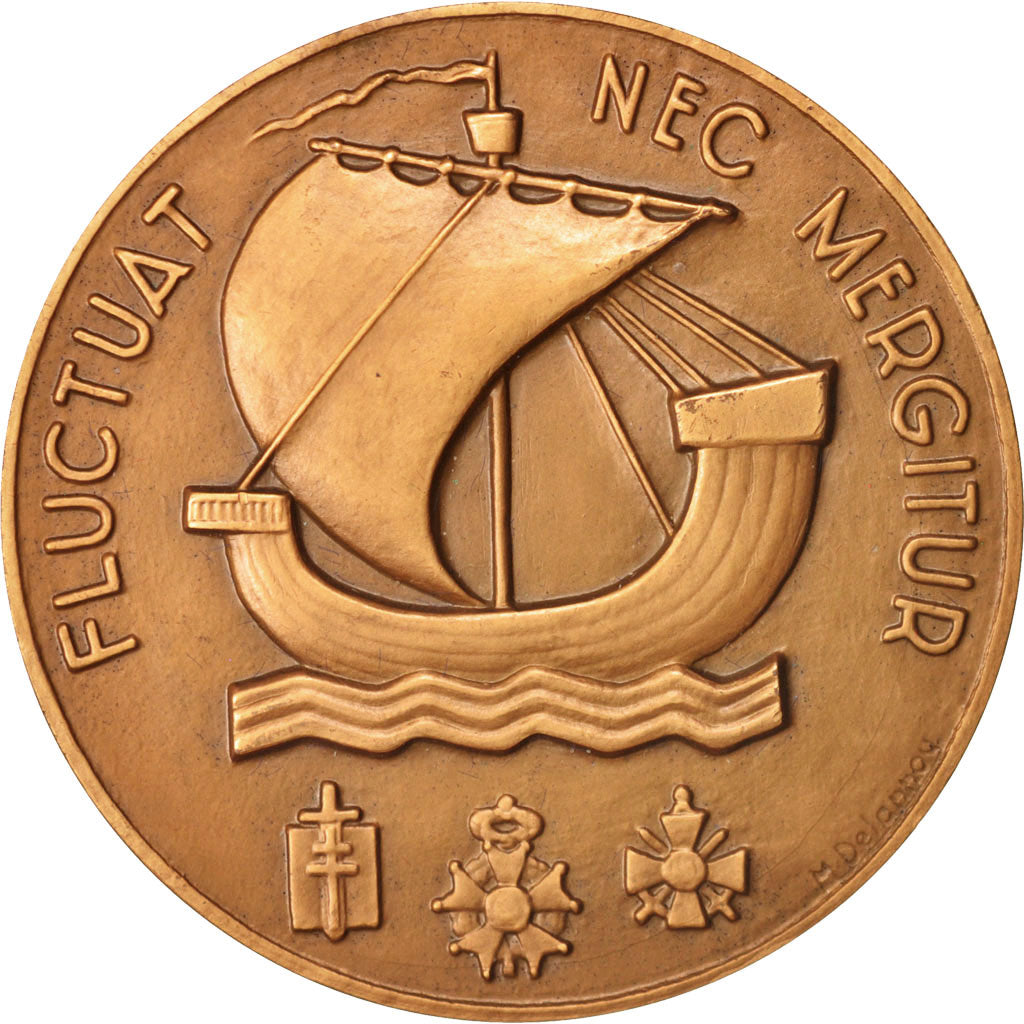 Francia, Medal, Ville de Paris, Paris-Dunkerque, Politics, Society, War, 1980