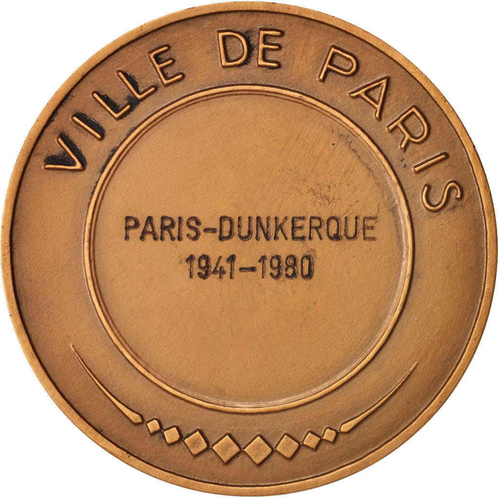 Francia, Medal, Ville de Paris, Paris-Dunkerque, Politics, Society, War, 1980