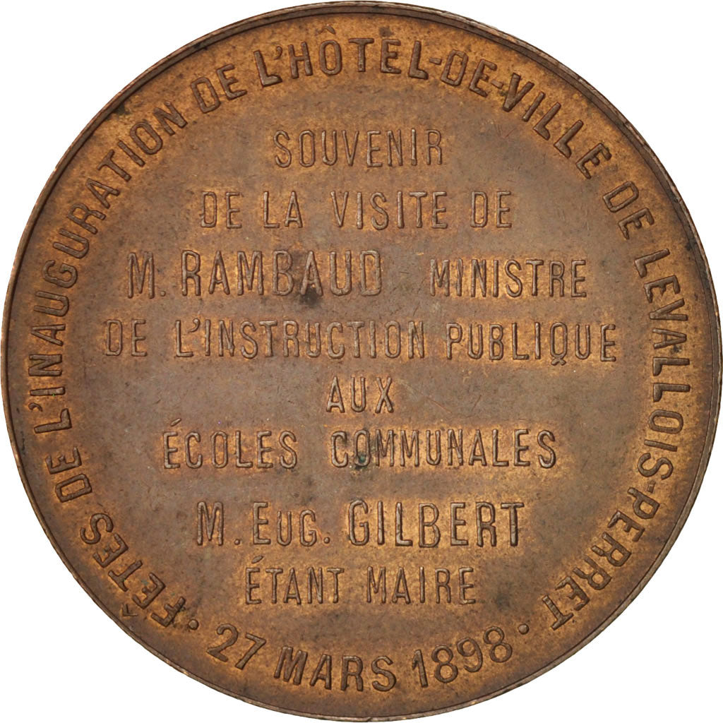 Francia, Medal, Ville de Levallois-Perret, Visite du Ministre Rambaud, History
