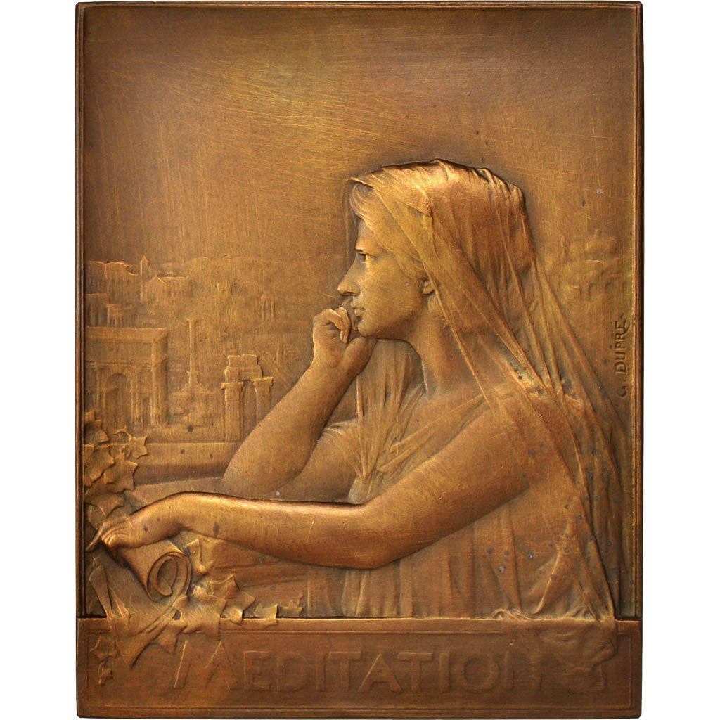 France, Medal, Méditation, Arts & Culture, XIXth Century, Dupré, AU(55-58)