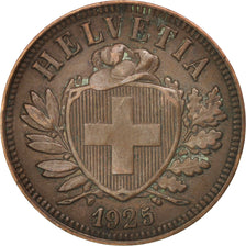 Switzerland, 2 Rappen, 1925, Bern, AU(50-53), Bronze, KM:4.2