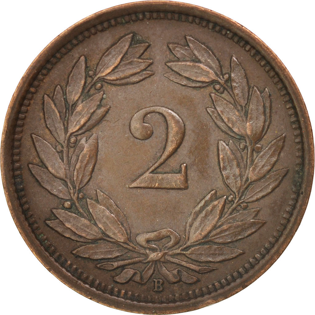 Switzerland, 2 Rappen, 1925, Bern, AU(50-53), Bronze, KM:4.2